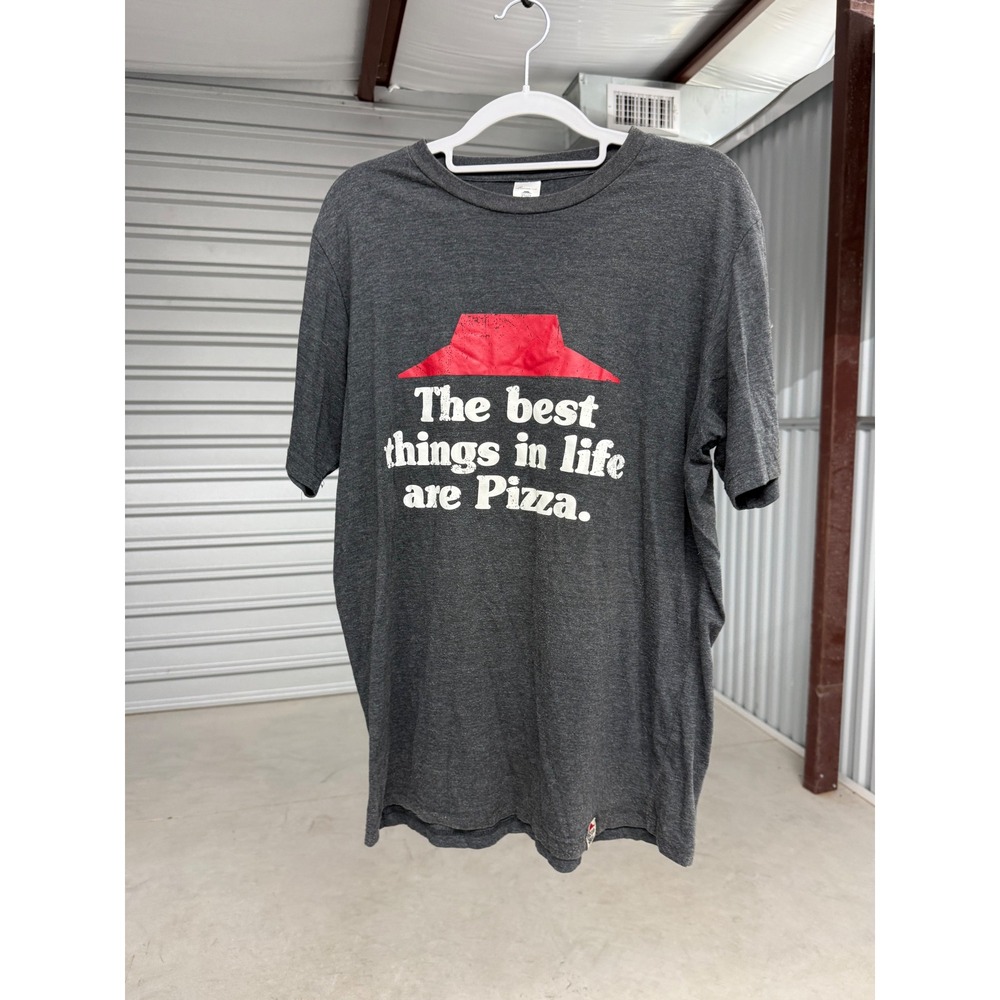 Pizza Hut Mens Graphic T-Shirt Gray The Best Things In Life Are Pizza Size M